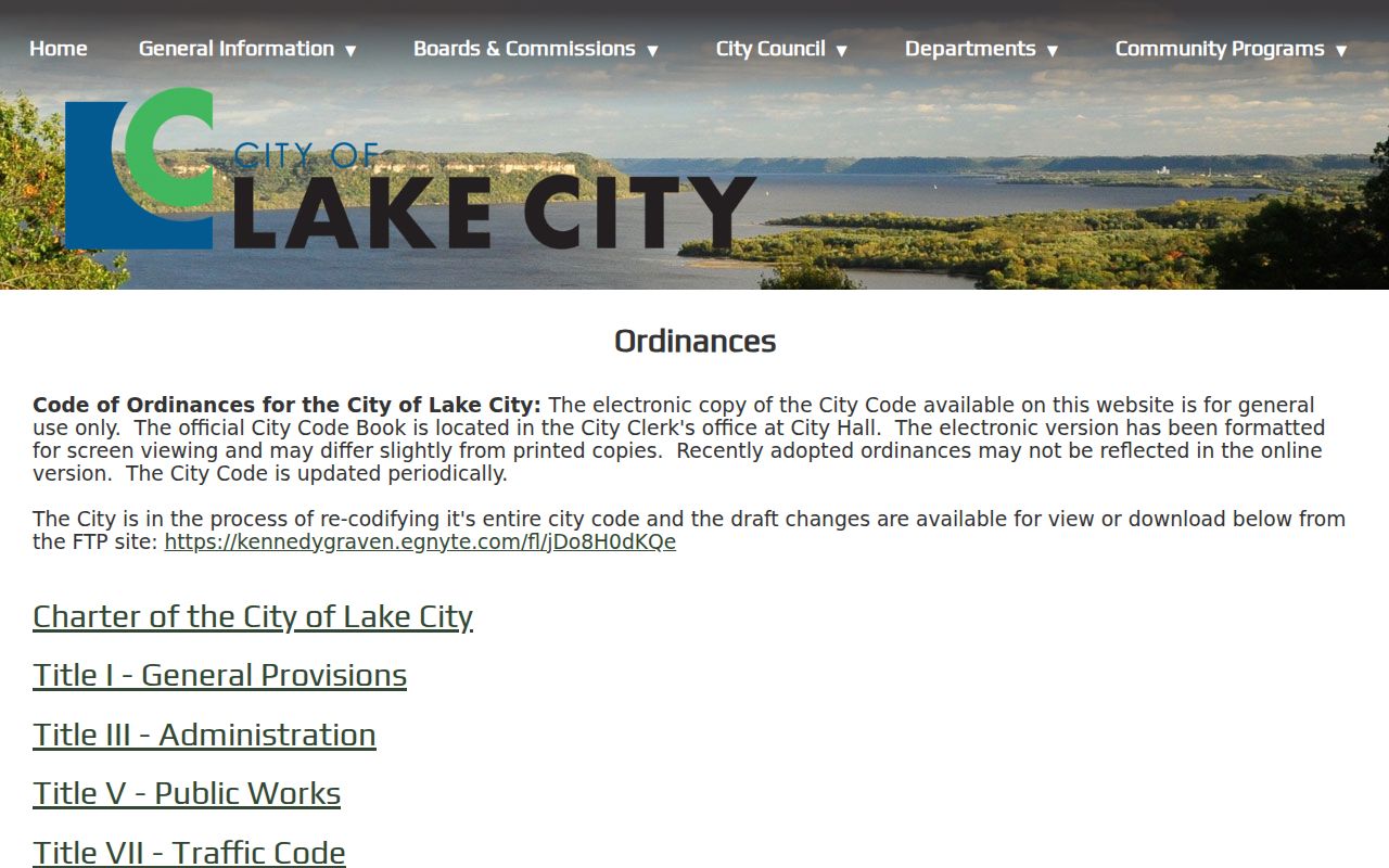 Wabasha County Lake City court docket ordinances information