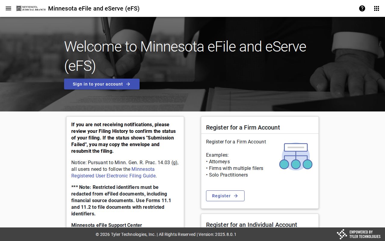 Wabasha County traffic tickets Minnesota eFile and eServe portal